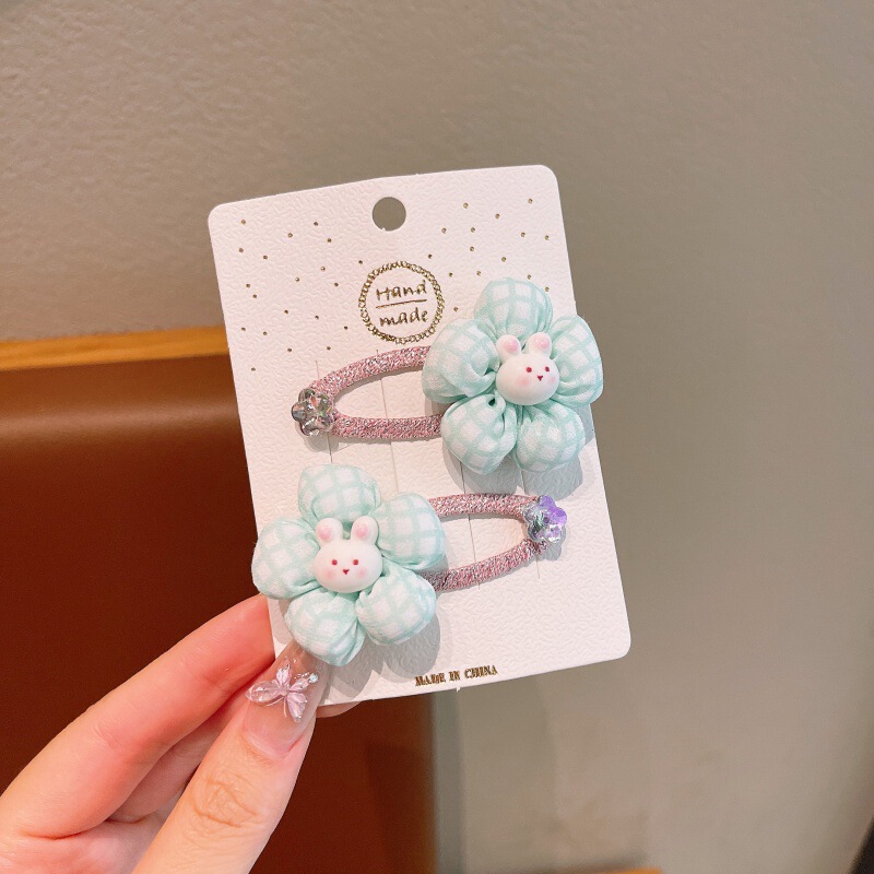 甜美彩色花朵儿童发夹女童公主前额刘海碎发夹宝宝发卡子头饰可爱|undefined