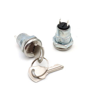 12MM Digital Lock Metal Key Button Switch Two Gears Semi-metal Digital Lock Switch with Key 2P
