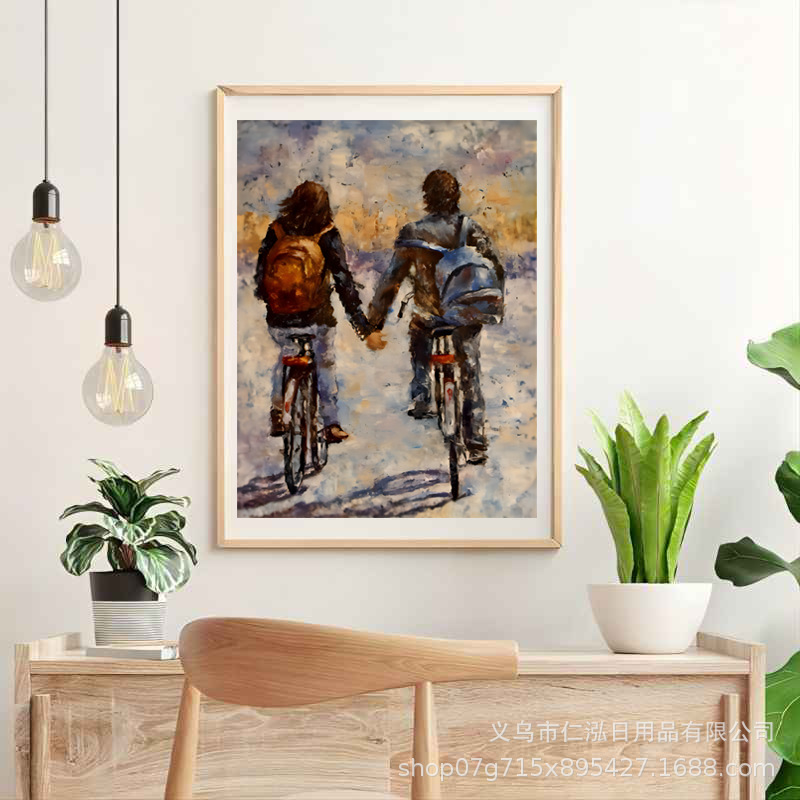 Nueva pintura diamante bricolaje Día de San Valentín conjunto romántico diamante completo ladrillo pintura Cruz puntada pintura decorativa transfronteriza fábrica al por mayor