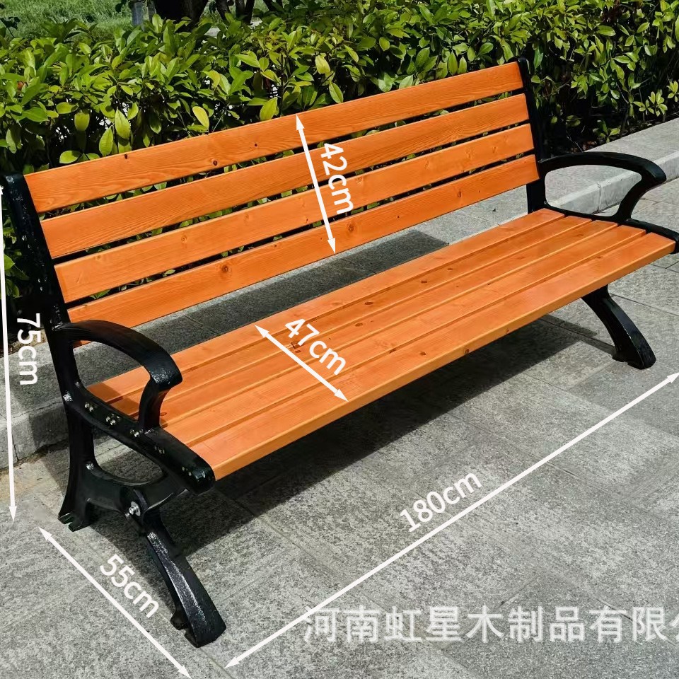 silla de parque silla larga al aire libre banco al aire libre patio asiento de ocio anticorrosión madera sólida plástico madera forjada silla de fila respaldada image 30
