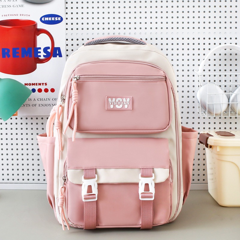 Bolsa de escuela de estudiantes coreanos de escuela secundaria, alta capacidad, color de marea, mochila de mujer, mochila multifuncional.