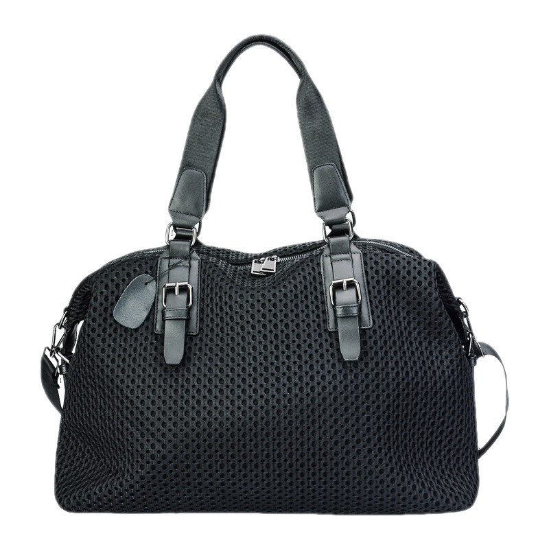 Bolso de viaje para mujer en existencia, con tela de nailon y malla, correa de hombro desmontable, bolso cruzado, bolso de yoga con diseño casual hueco.