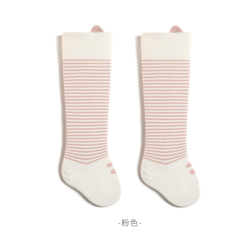 Calcetines para bebés por encima de la rodilla primavera y otoño recién nacidos hombres y mujeres calcetines de dibujos animados para bebés boca suelta y sin hueso 7A calcetines antibacterianos de tubo alto