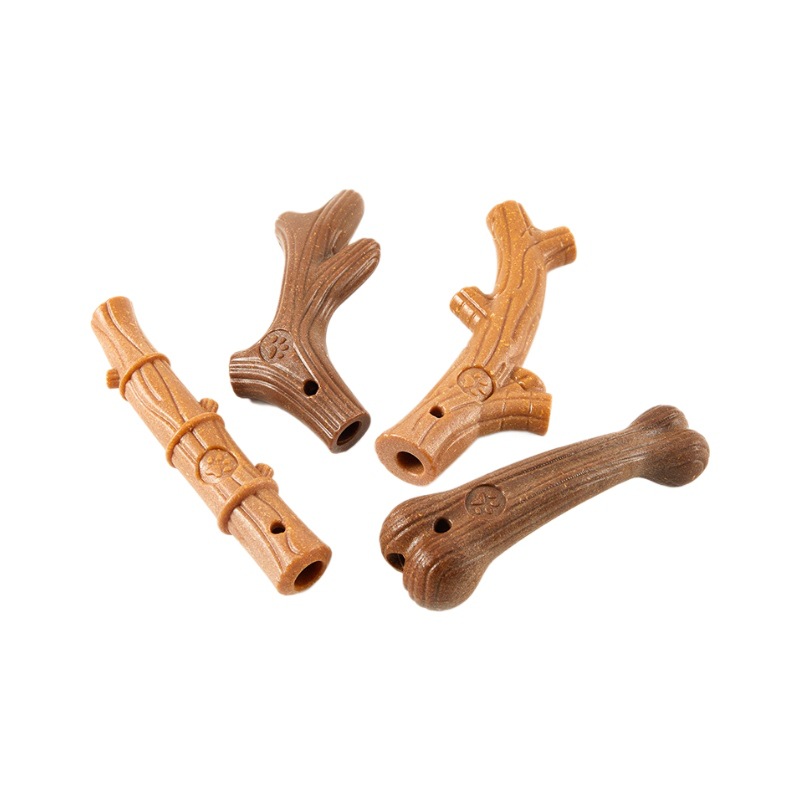 Nuevos juguetes para perros transfronterizos varitas de dientes para perros masticar juguetes de madera y plástico resistentes a la mordida de dientes limpiadores juguetes para perros