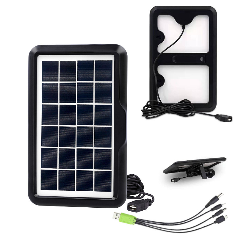 家用光伏发电跨境太阳能板音箱手机USB充电一拖五电源太阳能供电