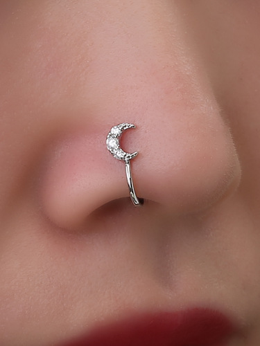 European and American piercing-free piercing jewelry, personalized creative love star nose ring, copper micro-embedded U-shaped nose clip, fake nose jewelry for women
