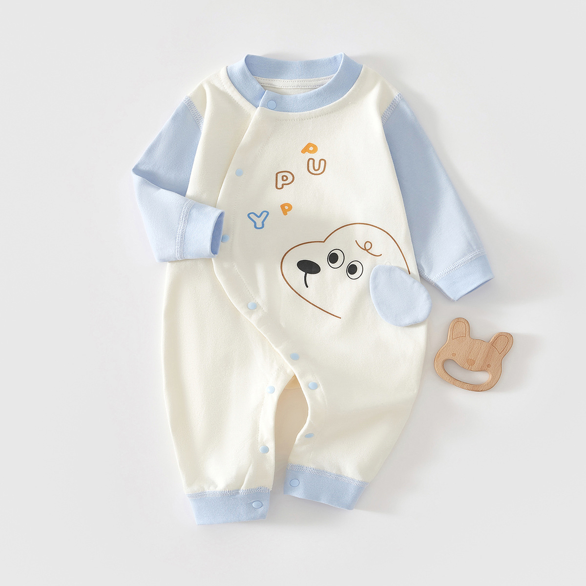 Baby's jumpsuit for spring and autumn for boys and girls baby's pure cotton boneless ha-coat for newborn climbing clothes children's base sleeping clothes