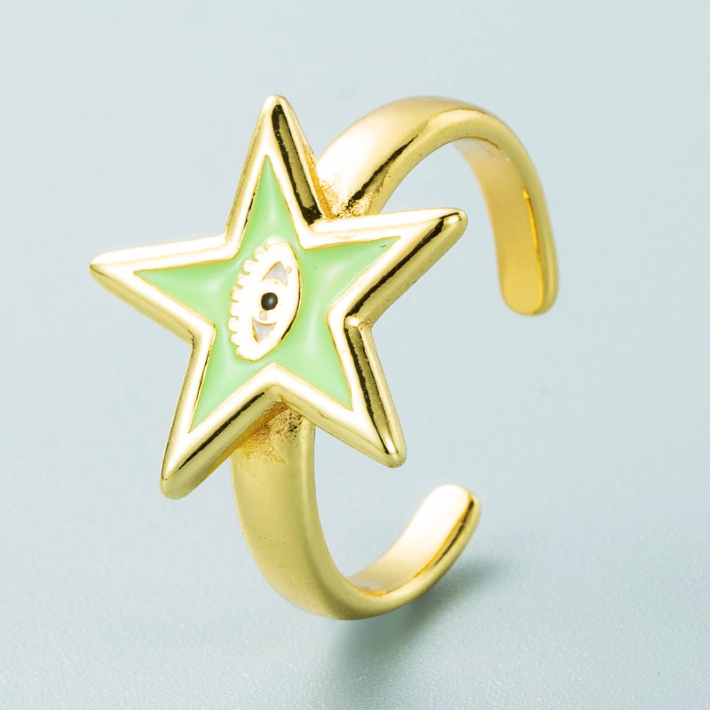Einfacher SternformAugenKupfervergoldeter Ring Grohandel Nihaojewelrypicture4