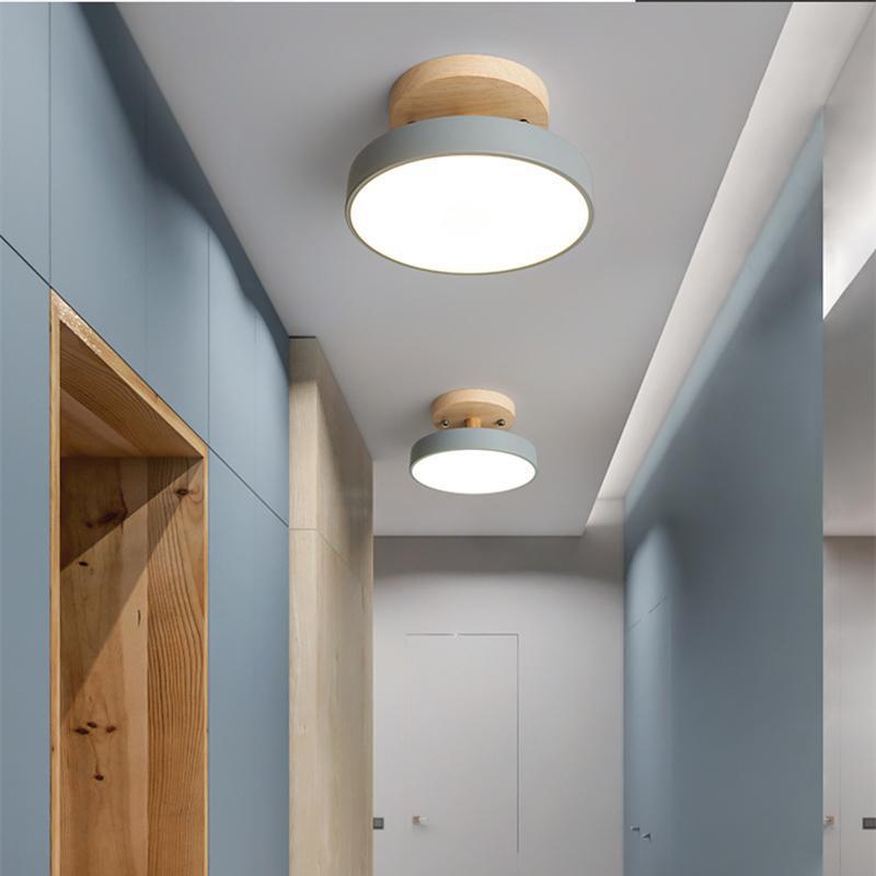 Nordic Aisle Ceiling Lamp Macaron Corridor Entry Lamp Porch Lamp Modern Minimalist Creative Balcony Solid Wood Lamps