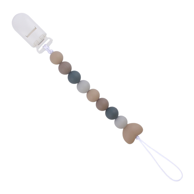 Bebé suministros chupete cadena creativa de dibujos animados amor cuentas de silicona mordedura cadena anti-gota molar Nuevo