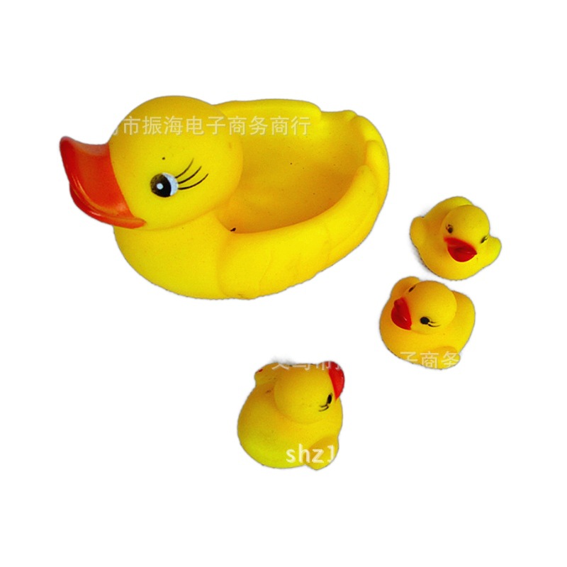 (2개) 목욕 장난감, 물 놀이 장난감,  목욕 파트너라고 불리는 고무 오리 핀치 1 큰 3 작은