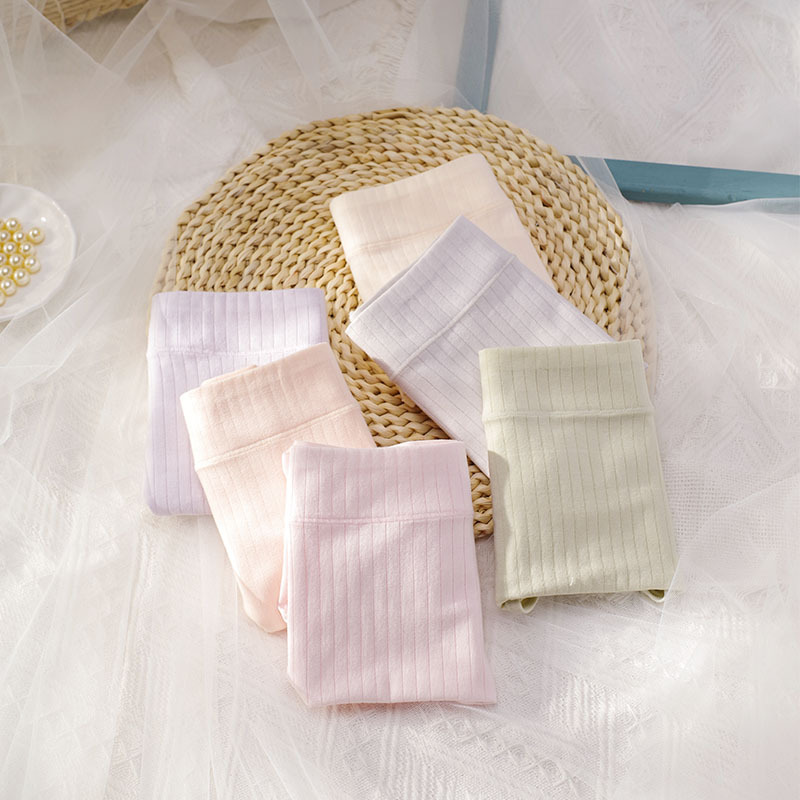 Fábrica de ropa interior de algodón de cintura alta 40 aguja de algodón peinado ropa interior de mujer de color sólido vientre contracción Levantamiento de cadera más ropa interior de mujer de tamaño