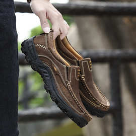 亚马逊热销新款wish跨境男鞋登山大码工装鞋手工休闲男爸爸户外鞋