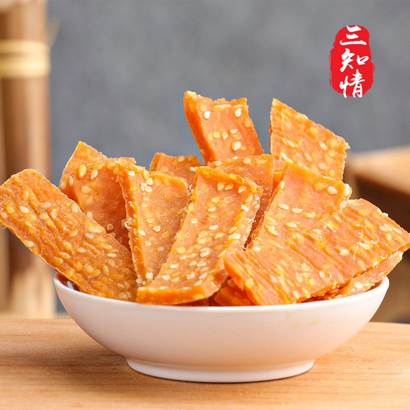 三知情金桔红薯糕250g红薯干休闲零食芝麻红薯片番薯片地瓜干批发