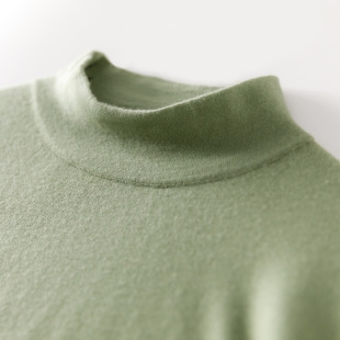 Worsted Pure Mountain Cashmere Sweater Men's Half-High Collar All-Match High-End Fashion Commuter Base Sweater 9191