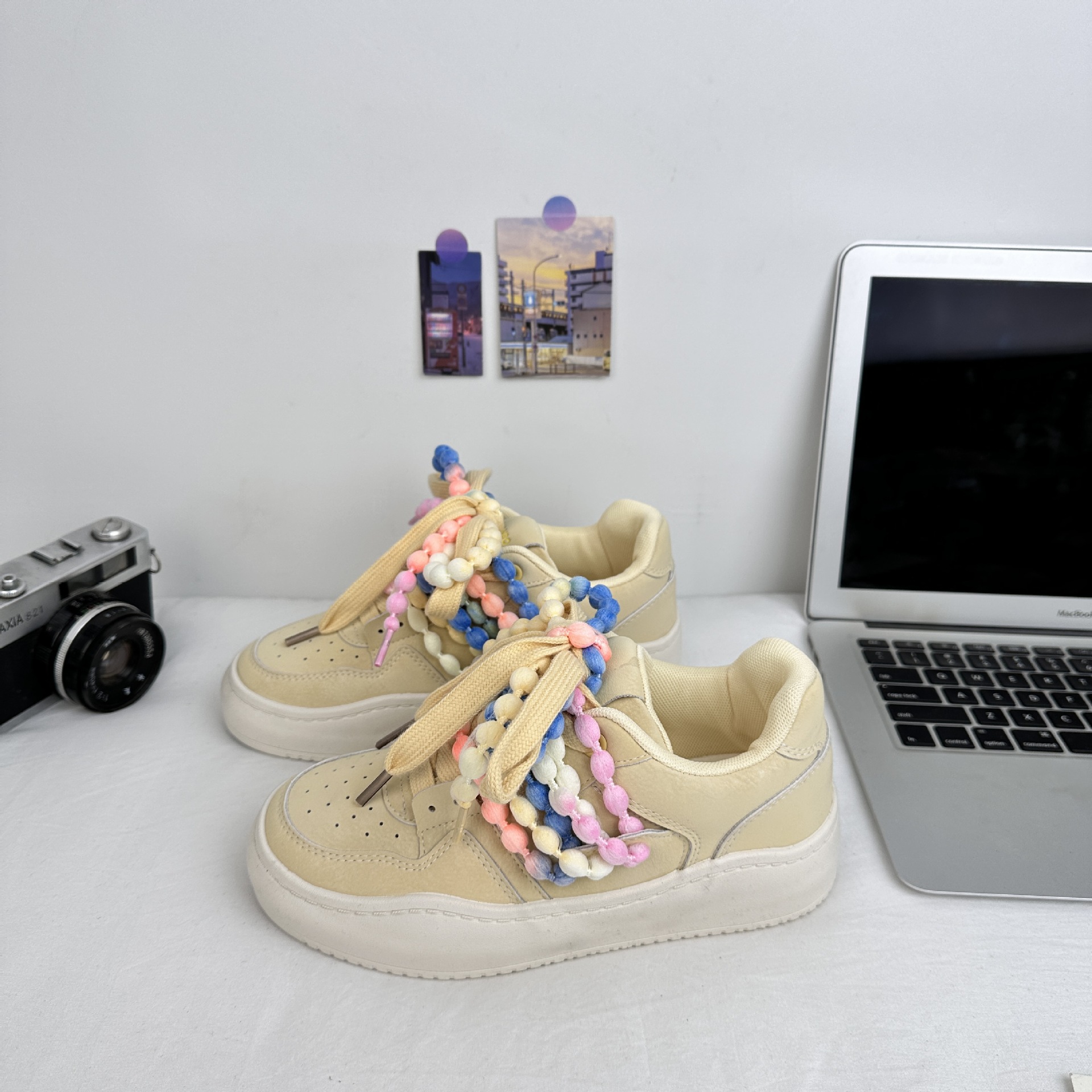 Yuanbo 2025 primavera nuevas zapatillas de deporte moda de las mujeres zapatos blancos bajos deportes y ocio zapatos de lona coreanos