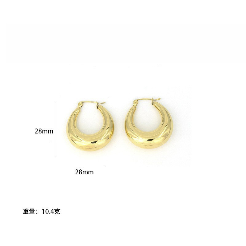 타원형 중공 귀걸이 골드