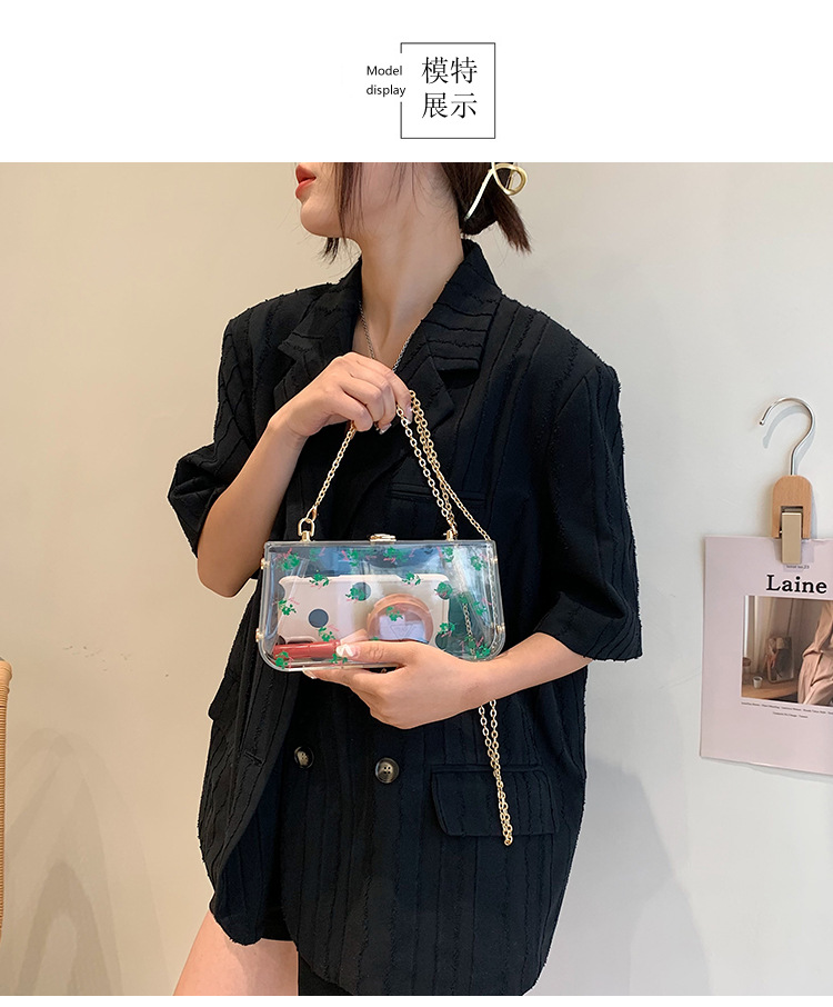 New Fashion Transparent Arcylic Printing One-shoulder Messenger Small Square Clutch Bag Wholesale Nihaojewelry display picture 22