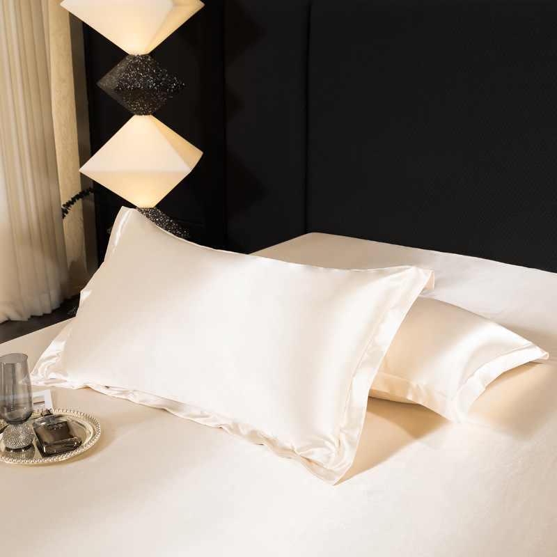 纯色仿真丝美容真丝枕套一对桑蚕丝丝绸枕头套睡眠速发