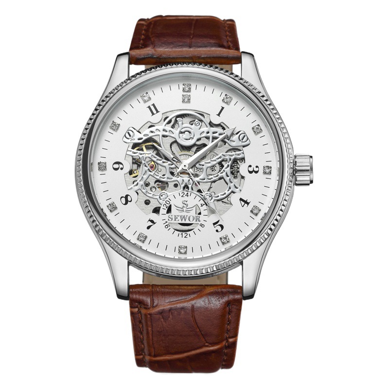 SEWOR reloj mecánico nueva moda casual de los hombres de moda hueco reloj mecánico automático e-commerce entrega de una sola pieza