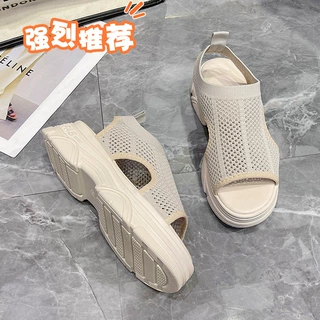 厚底运动凉鞋女夏平底2024年新款软底外穿百搭时装休闲罗马仙女风