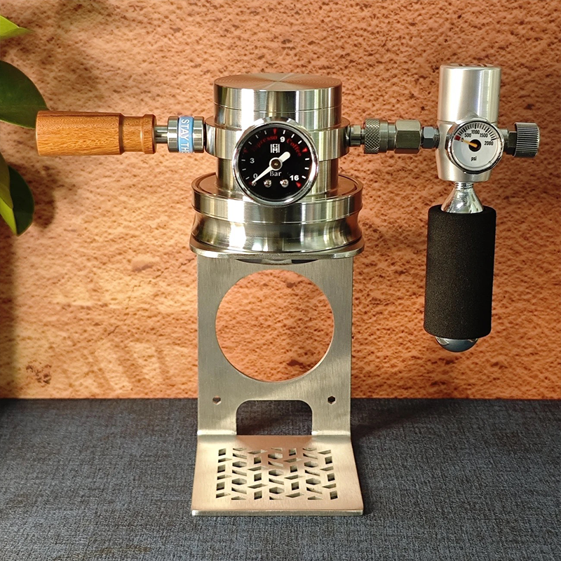 ♔ Pneumatic Coffee Machine G32 Stainless Steel Portable Espresso Pot for Home, Outdoor, Commercial Use and Camping