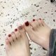 Cherry champagne gold nail polish toenails flash red baking-free non-toxic long-lasting non-fading white nail polish