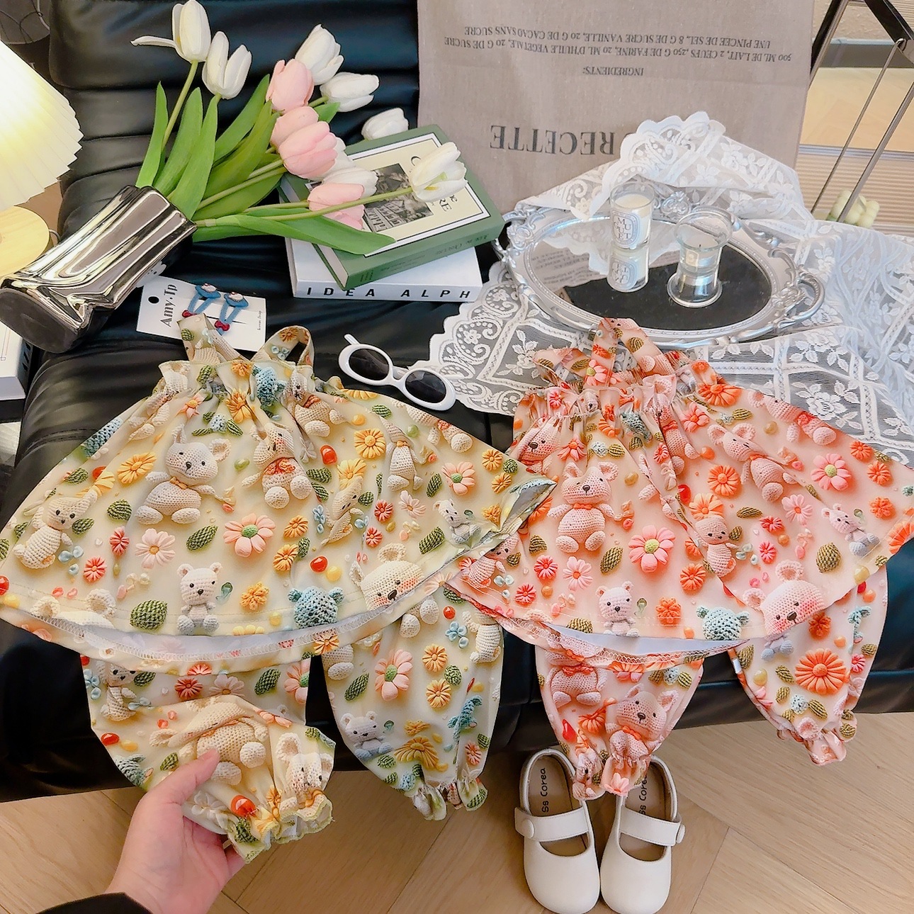 2025 Children's Girls and Students Cute Sweet suit Korean-style Fashionable All-match Western-style Summer Two-piece Set