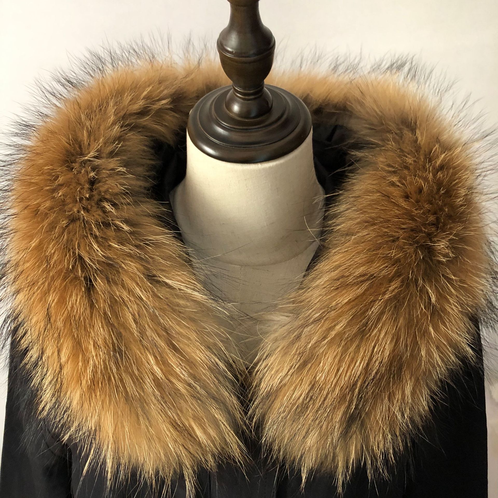 定制貉子毛领皮草羽绒帽条狐狸毛领子真毛毛条毛领子毛领批发帽领