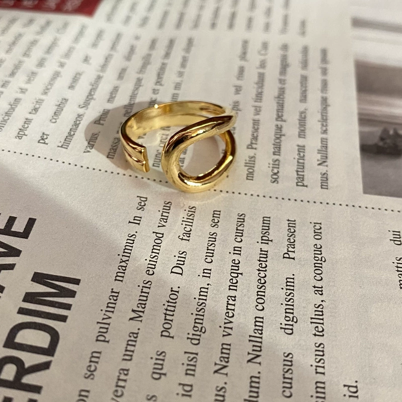(Cross-border trading), fashionable one size retro golden ring, on index finger, simple and elegant design