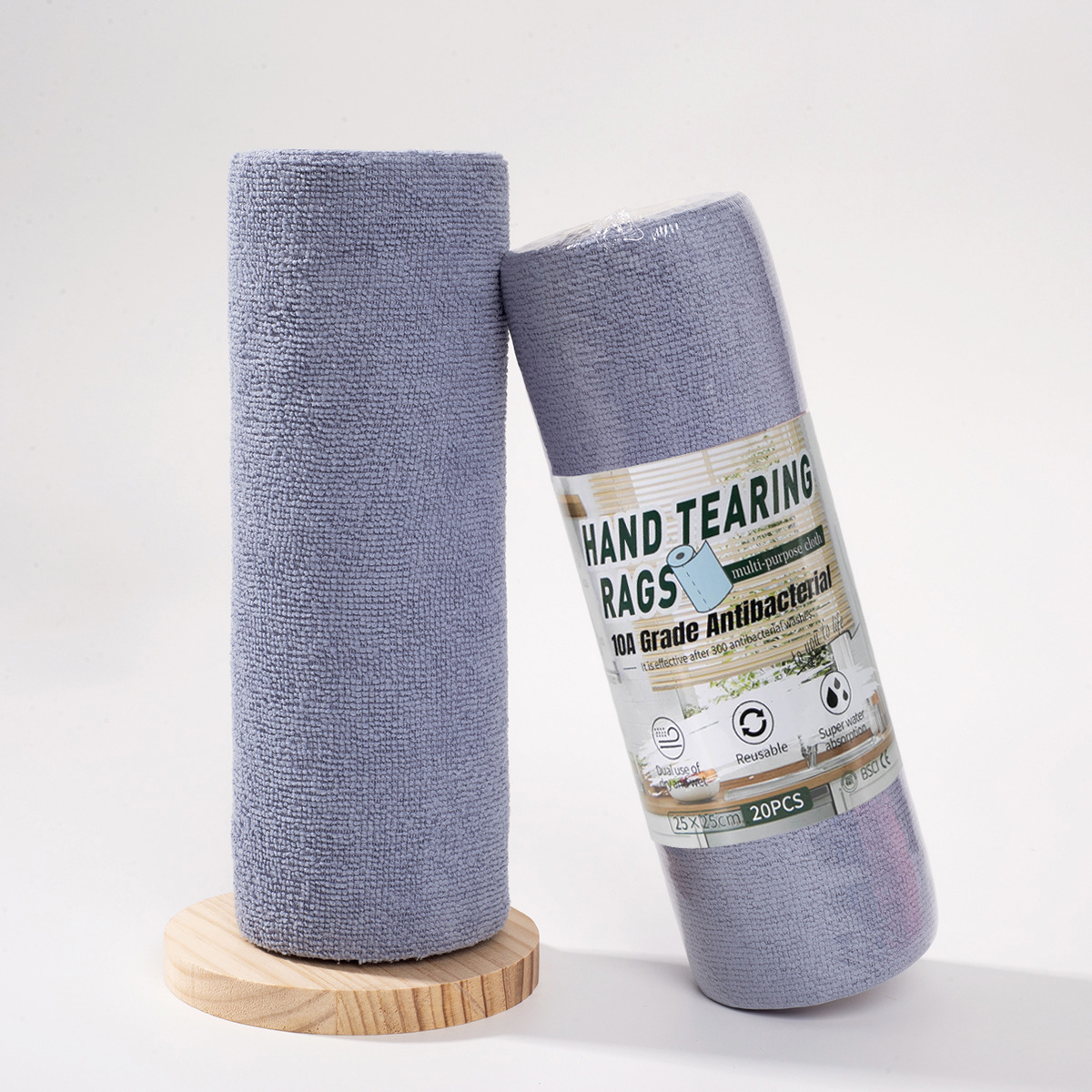 Paño de limpieza desechable de microfibra antibacteriana 10A para cocina, paño de limpieza desechable fácil de rasgar