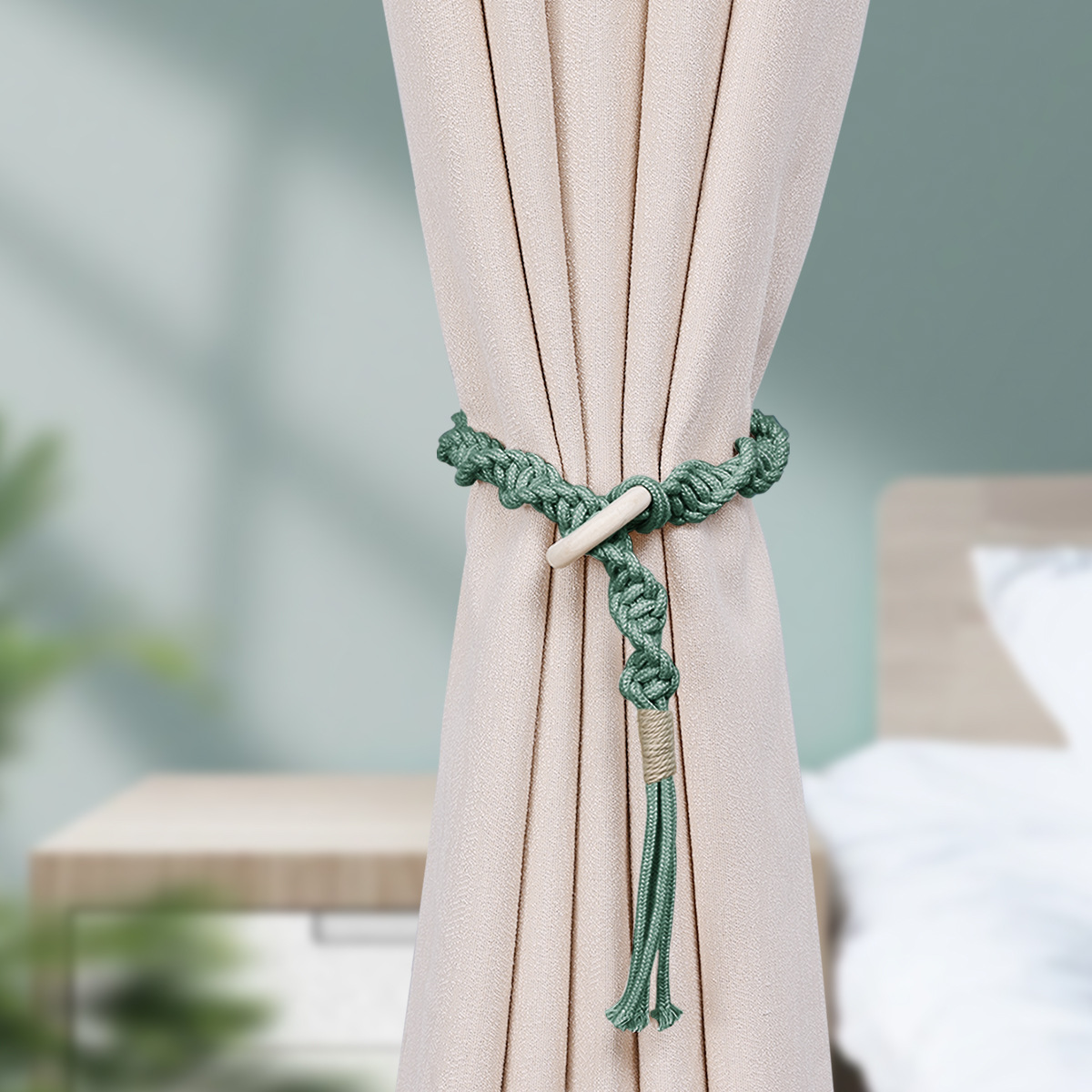 Nuevo transfronterizo cortina de madera tejida a mano cortina de cortina de sala de estar cortina accesorios fábrica directa al por mayor
