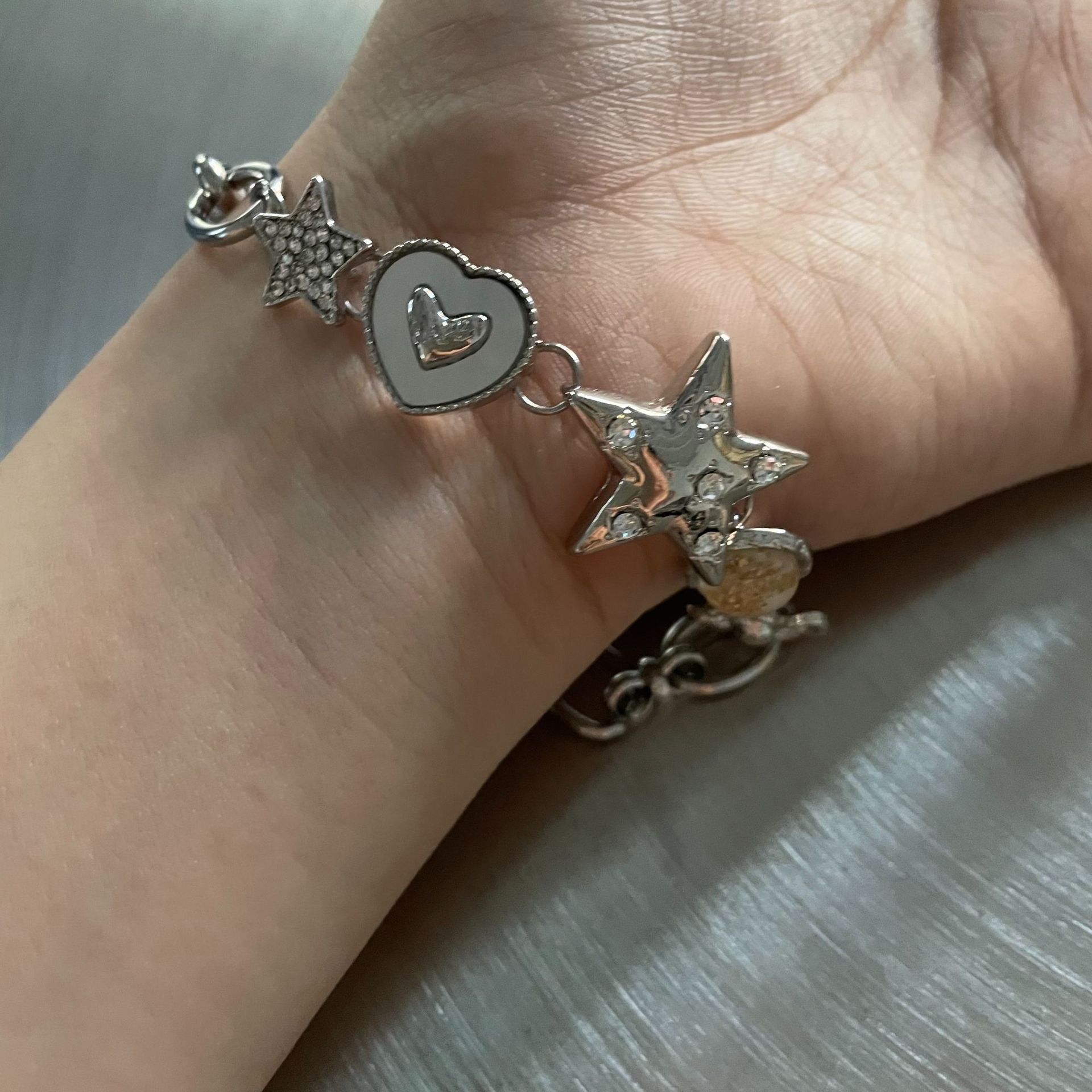 Alloy Material Star Pattern Women's Gender Inlay Design Simple Style Star Alloy Inlay Zircon Women's Bracelets
