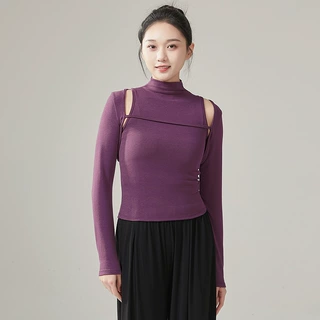 现代舞秋冬舞蹈服修身长袖上衣练功服中国舞形体服套装