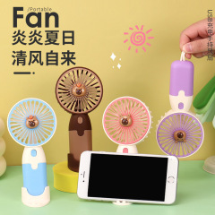 2025新型カピバラ携帯usb充電ミニファン児童学生寮携帯電話スタンド印刷ロゴ