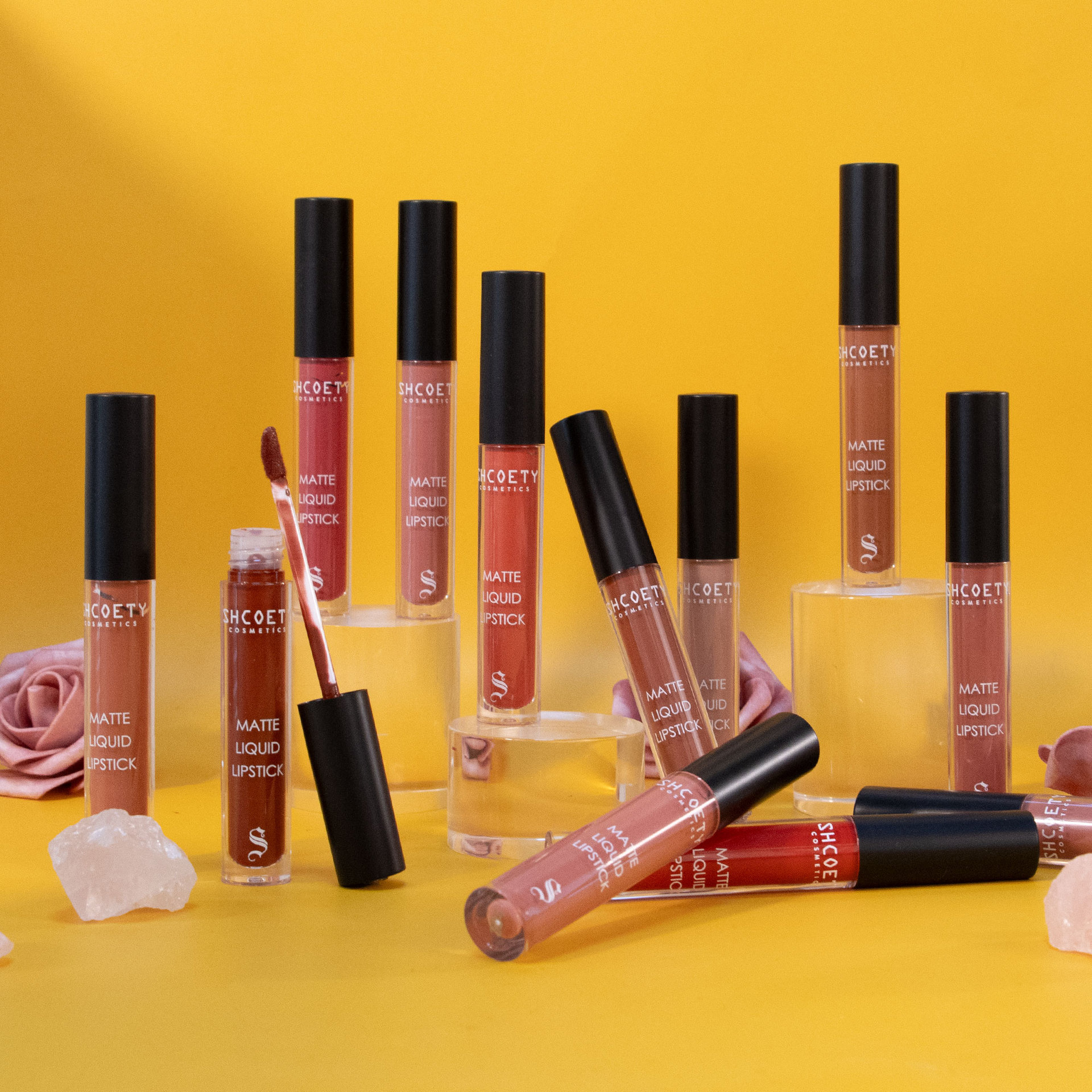 SHCOETY matte lip gloss Cross-border European and American lip and cheek dual-purpose lipstick lip gloss, long-lasting without fading and not sticking to the cup undefined