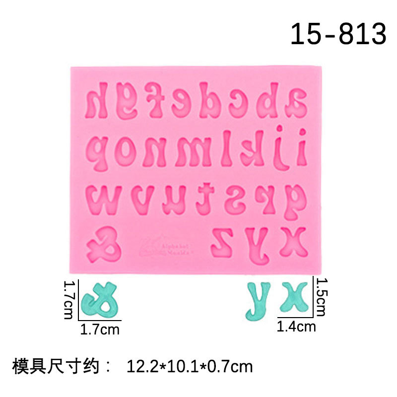 Inglés carta fondant silicona molde decoración digital pastel de chocolate accesorios epoxi