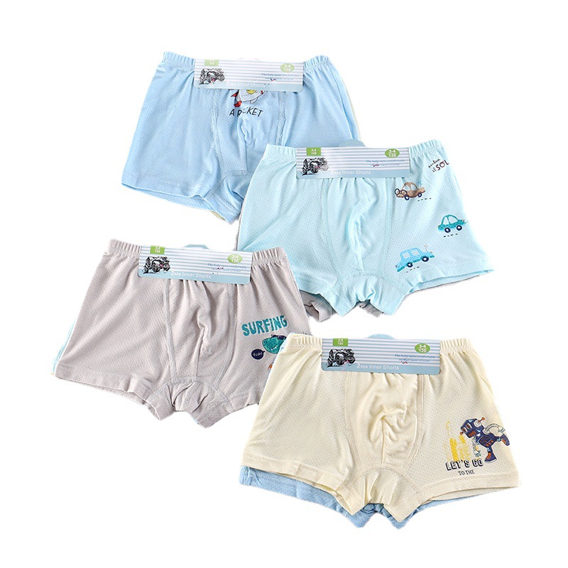 Wholesale boys' modal mesh breathable straight-leg children's four-pocket pants cartoon boy shorts