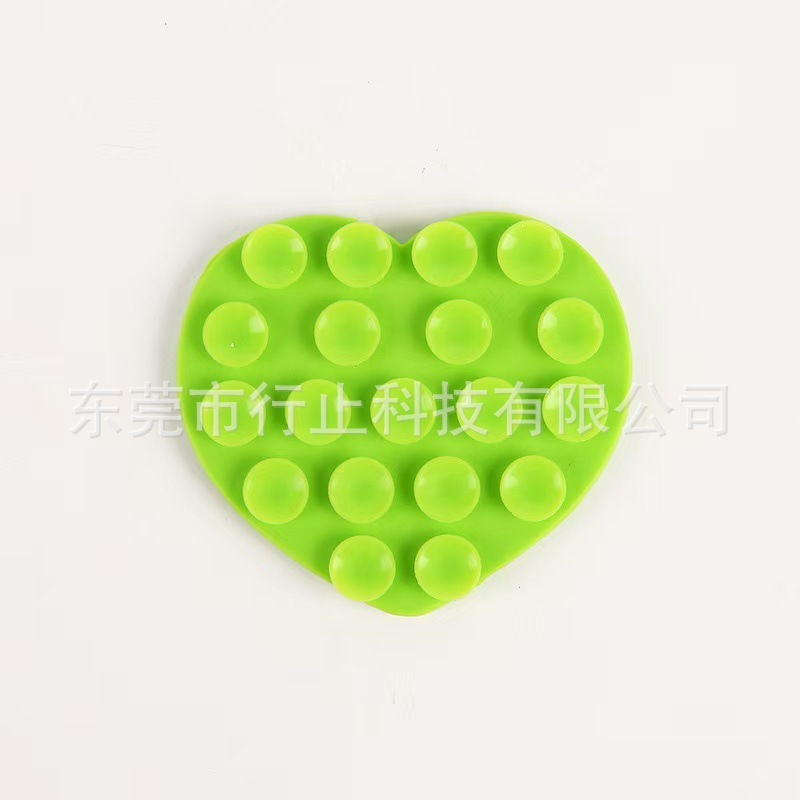 现货爱心双面硅胶吸盘手机自粘牢固多功能手机支架车载固定器跨境|undefined
