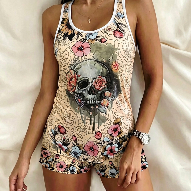 Cross-border foreign trade European and American ice silk pajamas for women, summer short-sleeve shorts, European size home wear set, direct factory wholesale