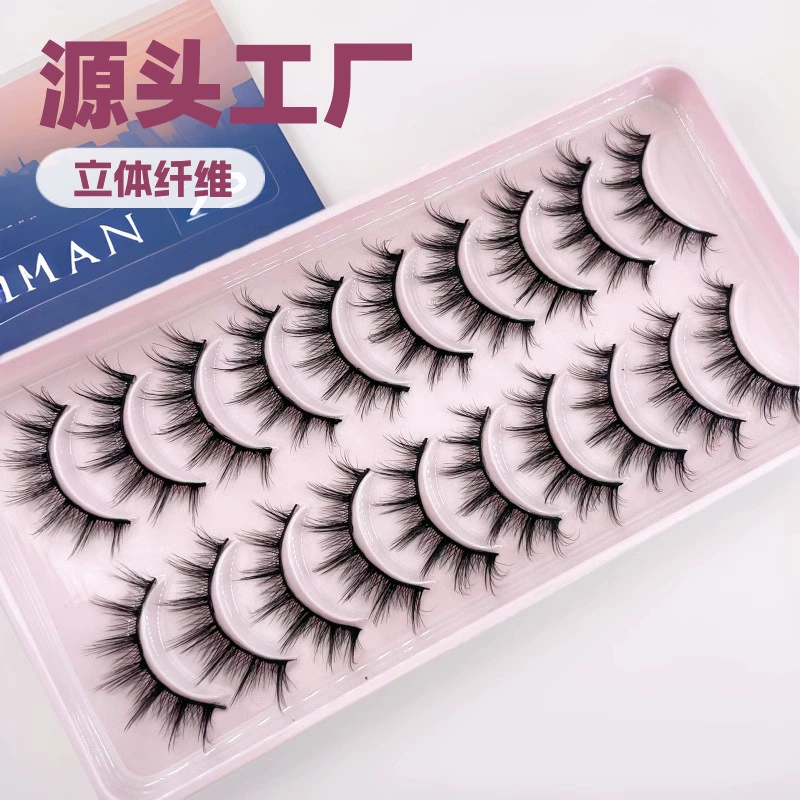 Десять пар 009cos маленький демон наlashes, повторное использование японские полностью естественная имитация фей наlashes