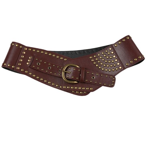 New Y2K Rivet Punk Wide Belt for Personal Style, Fashionable and Versatile Retro Cross-border Leather Trendsetter