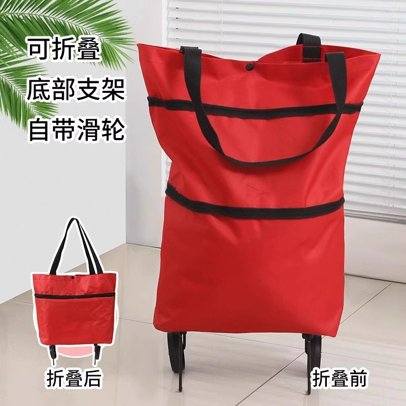 bolsa de compras plegable de supermercado con ruedas pequeño remolque portátil de gran capacidad para almacenar artículos especiales para comprar verduras
