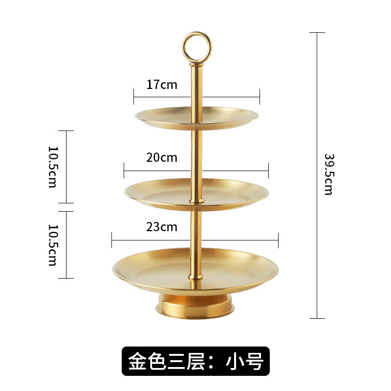 国境を越えたステンレス串皿二階果物トレイフロントキャンディー皿リビングホテル菓子皿ケーキ皿|undefined