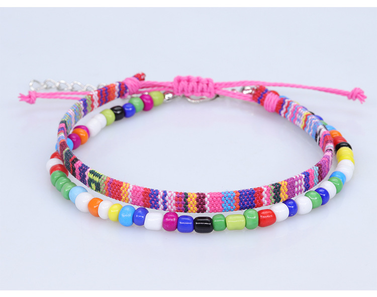 1 Set Retro Rhombus Cloth Braid Womenu0027S Anklet
