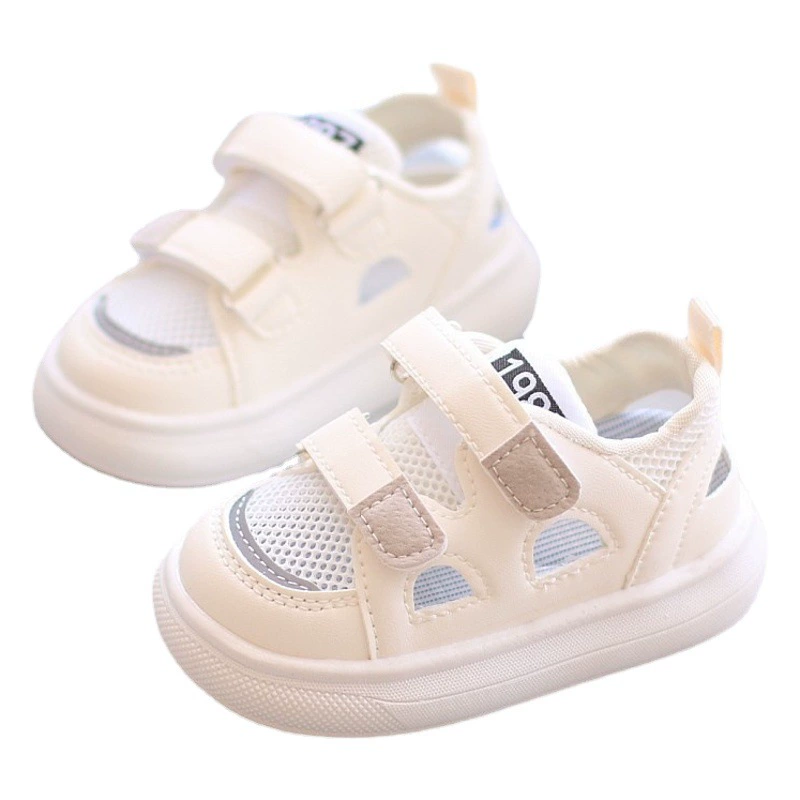 Летние детские сандалии, Мужские дышащие сетчатые кроссовки в Корейском стиле, повседневные открытые кроссовки, нескользящая детская обувь на мягкой подошве