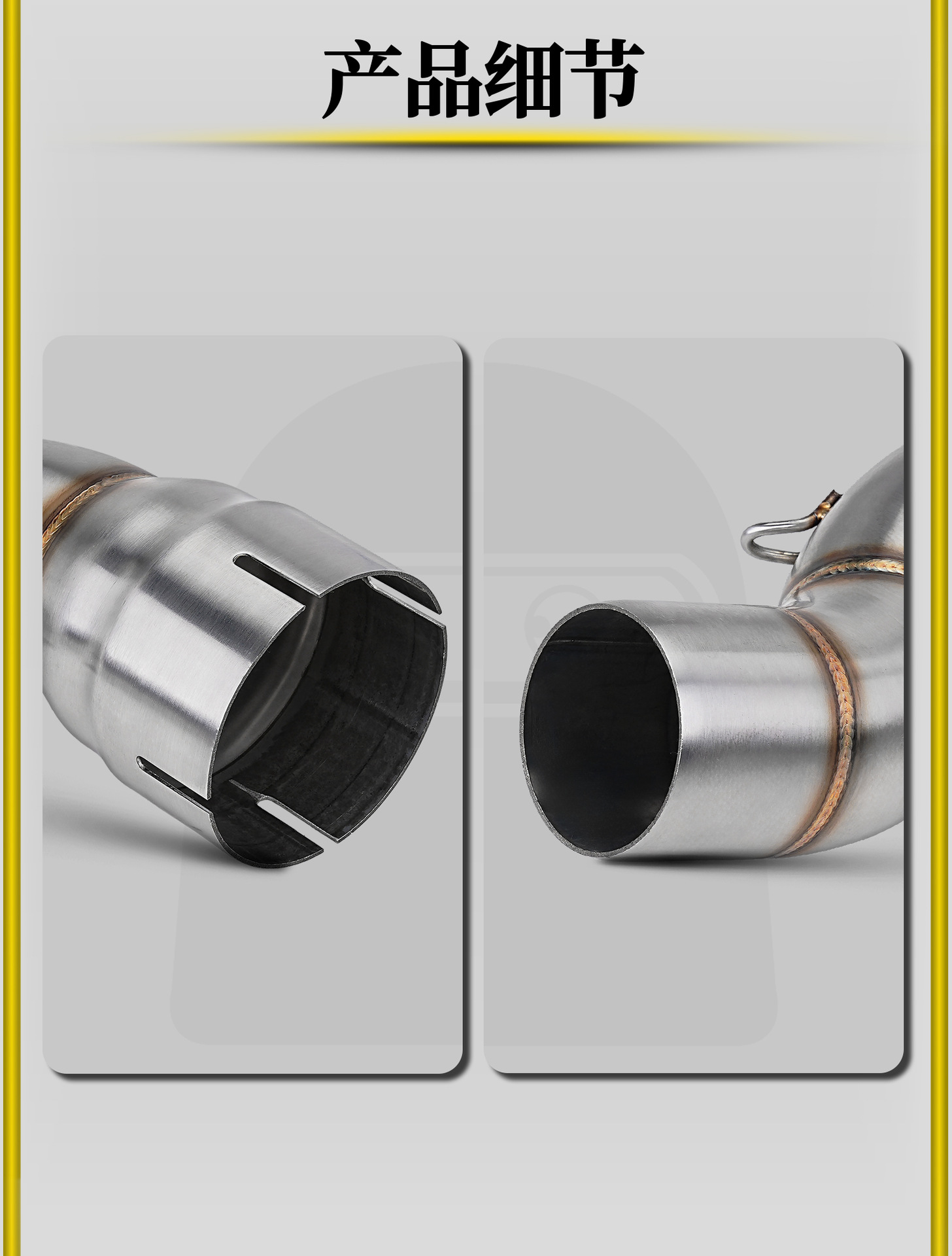 Bmw R1200Gs Motorcycle Modified Exhaust Pipe Connected to 51mm Stainless Steel Tail Section, Direct Installation Without Damage