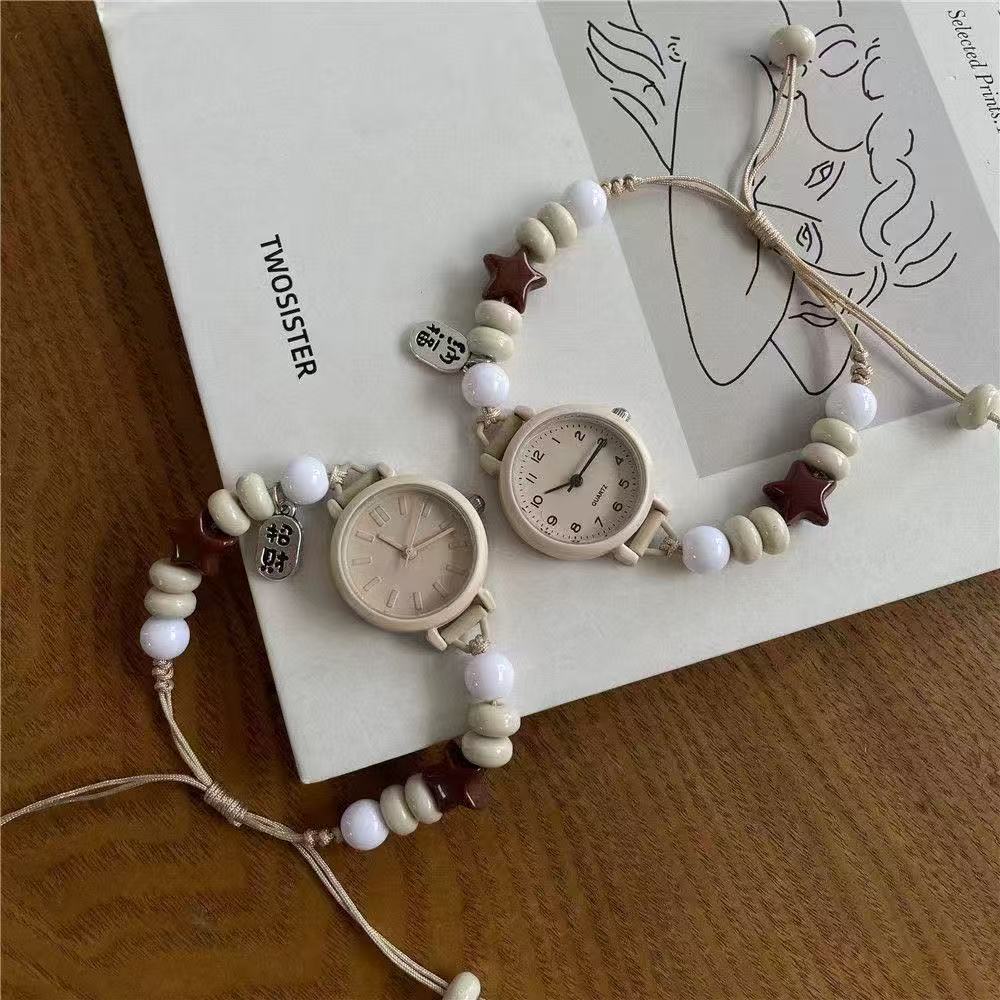 DIY Bestie Bracelet Watch for Women, Junior and High School Students Ins Niche Forest Retro Forest Style Simple, Fresh and Versatile