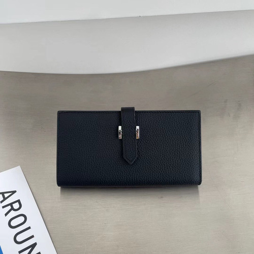  New Wallet Women's Long Wallet Genuine Leather Wallet Drawstring Clutch H Buckle Multifunctional Can Hold Mobile Phone