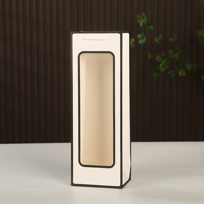 와인 가방-흰색 배경에 검은 색 프레임; 흰색 판지; 8.5*12.5*36CM